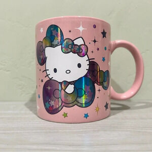 ADORABLE HELLO KITTY OVERSIZED MUG. PINK WITH METALLIC LETTERING. SUPER CUTE!!
